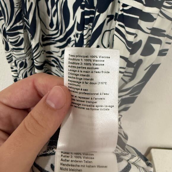 BA&SH Calas Abstract Print Midi Lady Dress Black and White Boho Size Small - Picture 12 of 12